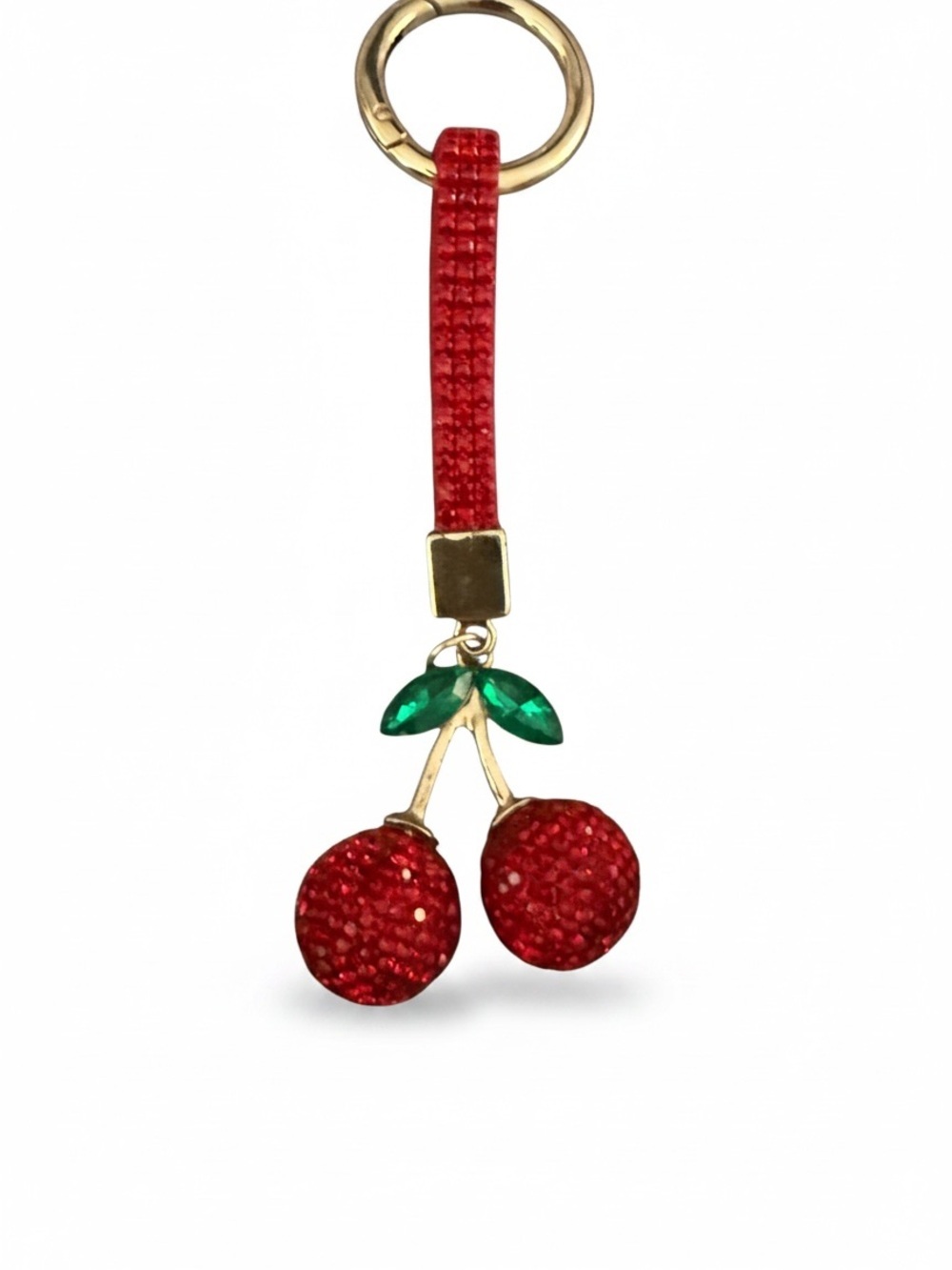 Red Crystal Cherry Key & Card Holder Charm/ bag charm